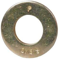 Made in USA - 3/8" Screw, Grade 8 Alloy Steel SAE Flat Washer - 13/32" ID x 13/16" OD, 0.072" Thick, Zinc Yellow Dichromate Finish - Industrial Tool & Supply