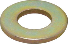Made in USA - 1/2" Screw, Grade 8 Alloy Steel SAE Flat Washer - 17/32" ID x 1-1/16" OD, 0.121" Thick, Zinc Yellow Dichromate Finish - Industrial Tool & Supply