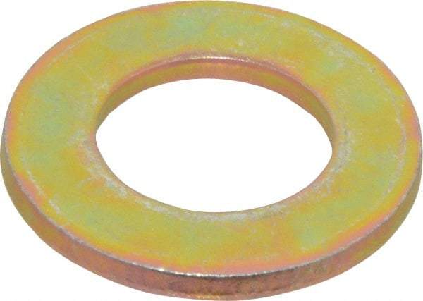 Made in USA - 3/4" Screw, Grade 8 Alloy Steel SAE Flat Washer - 13/16" ID x 1-1/2" OD, 0.146" Thick, Zinc Yellow Dichromate Finish - Industrial Tool & Supply