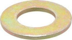 Made in USA - 1" Screw, Grade 8 Alloy Steel SAE Flat Washer - 1-1/16" ID x 2" OD, 0.16" Thick, Zinc Yellow Dichromate Finish - Industrial Tool & Supply