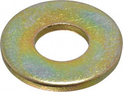 Made in USA - 5/16" Screw, Grade 8 Alloy Steel USS Flat Washer - 0.37" ID x 0.905" OD, 0.104" Thick, Zinc Yellow Dichromate Finish - Industrial Tool & Supply