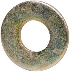 Made in USA - 3/8" Screw, Grade 8 Alloy Steel USS Flat Washer - 0.433" ID x 1.03" OD, 0.104" Thick, Zinc Yellow Dichromate Finish - Industrial Tool & Supply