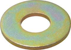 Made in USA - 5/8" Screw, Grade 8 Alloy Steel USS Flat Washer - 0.681" ID x 1.78" OD, 0.16" Thick, Zinc Yellow Dichromate Finish - Industrial Tool & Supply