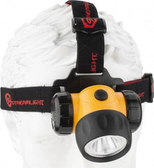 Streamlight - White LED Bulb, 120 Lumens, Hands-free Flashlight - Black, Yellow Body, 3 AA Alkaline Batteries Included - Industrial Tool & Supply