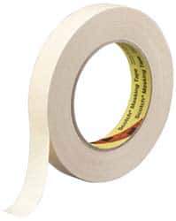 3M - 3" Wide x 60 Yd Long Tan Paper Masking Tape - Series 231, 7.6 mil Thick, 28 In/Lb Tensile Strength - Industrial Tool & Supply