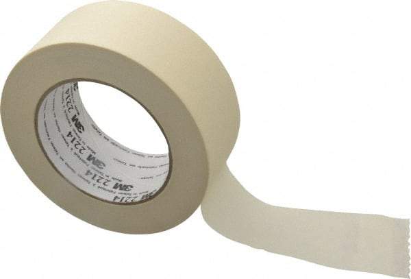 3M - 2" Wide x 60 Yd Long Tan Paper Masking Tape - Series 2214, 5.4 mil Thick, 23 In/Lb Tensile Strength - Industrial Tool & Supply