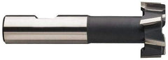 Made in USA - 2-21/32" Cut Diam, 1-11/32" Cut Width, 1-17/32" Neck Diam, 1-1/4" Shank Diam, 5-29/32" OAL, M42 Cobalt T-Slot Cutter - Uncoated, 1-1/2" Bolt, 4-9/16" Shank Length, Staggered Teeth, 12 Teeth, Weldon Flat - Industrial Tool & Supply