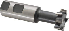 Interstate - 1-1/4" Cut Diam, 31/64" Cut Width, 21/32" Neck Diam, 1" Shank Diam, 3-15/16" OAL, High Speed Steel T-Slot Cutter - TiN Finish, 5/8" Bolt, 2-15/16" Shank Length, Staggered Teeth - Industrial Tool & Supply