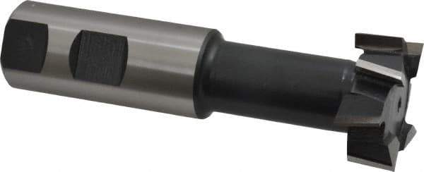 Interstate - 1-15/32" Cut Diam, 5/8" Cut Width, 25/32" Neck Diam, 1" Shank Diam, 4-7/16" OAL, High Speed Steel T-Slot Cutter - TiN Finish, 3/4" Bolt, 2-15/16" Shank Length, Staggered Teeth - Industrial Tool & Supply