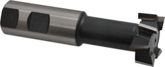 Interstate - 1-15/32" Cut Diam, 5/8" Cut Width, 25/32" Neck Diam, 1" Shank Diam, 4-7/16" OAL, High Speed Steel T-Slot Cutter - TiN Finish, 3/4" Bolt, 2-15/16" Shank Length, Staggered Teeth - Industrial Tool & Supply