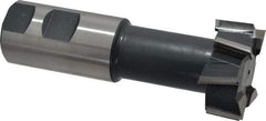 Interstate - 1-27/32" Cut Diam, 53/64" Cut Width, 1-1/32" Neck Diam, 1-1/4" Shank Diam, 4-13/16" OAL, High Speed Steel T-Slot Cutter - TiN Finish, 1" Bolt, 2-5/16" Shank Length, Staggered Teeth - Industrial Tool & Supply