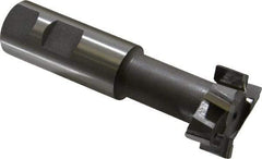 Made in USA - 1-15/32" Cut Diam, 5/8" Cut Width, 25/32" Neck Diam, 1" Shank Diam, 4-7/16" OAL, C2 Carbide-Tipped T-Slot Cutter - Uncoated, 3/4" Bolt, 2-5/16" Shank Length, Staggered Teeth, 6 Teeth, Weldon Flat - Industrial Tool & Supply