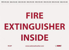NMC - Fire Extinguisher Inside, Pressure Sensitive Vinyl Fire Sign - 9" Wide x 6" High - Industrial Tool & Supply