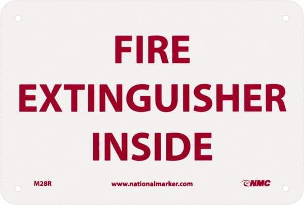 NMC - Fire Extinguisher Inside, Plastic Fire Sign - 9" Wide x 6" High - Industrial Tool & Supply
