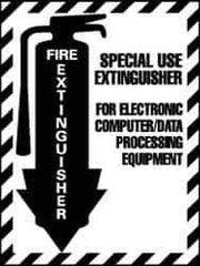 NMC - Fire Extinguisher, Pressure Sensitive Vinyl Fire Sign - 9" Wide x 12" High - Industrial Tool & Supply