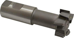 Made in USA - 1-27/32" Cut Diam, 53/64" Cut Width, 1-1/32" Neck Diam, 1-1/4" Shank Diam, 4-13/16" OAL, C2 Carbide-Tipped T-Slot Cutter - Uncoated, 1" Bolt, 2-5/16" Shank Length, Staggered Teeth, 8 Teeth, Weldon Flat - Industrial Tool & Supply