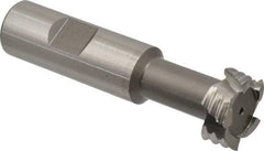 Interstate - 31/32" Cut Diam, 25/64" Cut Width, 17/32" Neck Diam, 3/4" Shank Diam, 3-7/16" OAL, M42 Cobalt T-Slot Cutter - Uncoated, 1/2" Bolt, 3-3/64" Shank Length, Straight Teeth, 5 Teeth, Roughing - Industrial Tool & Supply