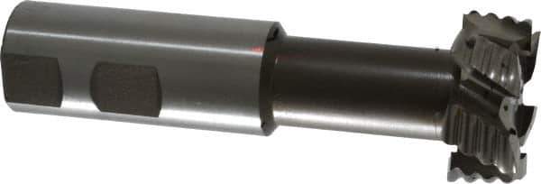 Interstate - 1-15/32" Cut Diam, 5/8" Cut Width, 25/32" Neck Diam, 1" Shank Diam, 4-7/16" OAL, M42 Cobalt T-Slot Cutter - Uncoated, 3/4" Bolt, 3-13/16" Shank Length, Straight Teeth, 6 Teeth, Roughing - Industrial Tool & Supply