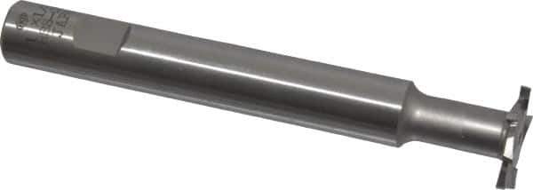 Interstate - 1" Cut Diam, 1/8" Cut Width, 11.1mm Neck Diam, 5/8" Shank Diam, 4-15/16" OAL, M42 Cobalt T-Slot Cutter - Uncoated, Staggered Teeth, 8 Teeth - Industrial Tool & Supply