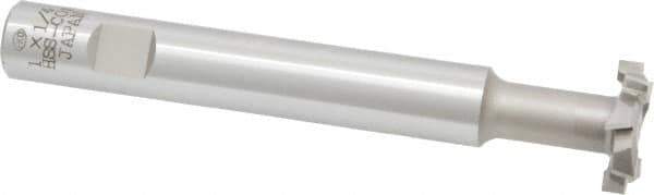 Interstate - 1" Cut Diam, 1/4" Cut Width, 11.1mm Neck Diam, 5/8" Shank Diam, 4-15/16" OAL, M42 Cobalt T-Slot Cutter - Staggered Teeth, 8 Teeth - Industrial Tool & Supply