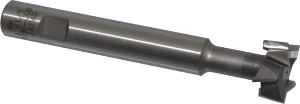 Interstate - 1" Cut Diam, 1/2" Cut Width, 5/8" Shank Diam, 4-15/16" OAL, M42 Cobalt T-Slot Cutter - Staggered Teeth, 8 Teeth - Industrial Tool & Supply