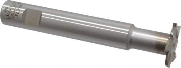 Interstate - 1-1/4" Cut Diam, 1/8" Cut Width, 15mm Neck Diam, 3/4" Shank Diam, 5-1/8" OAL, M42 Cobalt T-Slot Cutter - Staggered Teeth, 8 Teeth - Industrial Tool & Supply