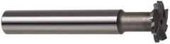 Made in USA - 2" Cut Diam, 3/16" Cut Width, 51/64" Neck Diam, 1" Shank Diam, 5-11/16" OAL, M42 Cobalt T-Slot Cutter - Uncoated, Staggered Teeth, 10 Teeth, Weldon Flat - Industrial Tool & Supply