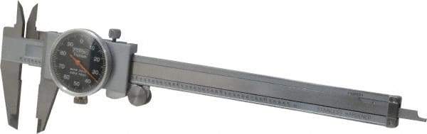 Fowler - 0" to 6" Range, 0.001" Graduation, 0.1" per Revolution, Dial Caliper - Black Face,1.6" Jaw Length - Industrial Tool & Supply