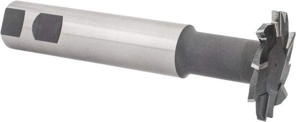 Interstate - 2" Cut Diam, 3/16" Cut Width, 20mm Neck Diam, 1" Shank Diam, 5-11/16" OAL, M42 Cobalt T-Slot Cutter - Staggered Teeth, 10 Teeth - Industrial Tool & Supply