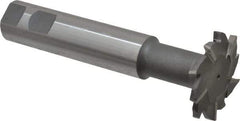 Interstate - 2" Cut Diam, 1/4" Cut Width, 1" Shank Diam, 5-11/16" OAL, M42 Cobalt T-Slot Cutter - Staggered Teeth, 10 Teeth - Industrial Tool & Supply