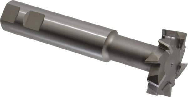 Interstate - 2" Cut Diam, 1/2" Cut Width, 1" Shank Diam, 5-11/16" OAL, M42 Cobalt T-Slot Cutter - Staggered Teeth, 10 Teeth - Industrial Tool & Supply