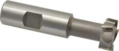 Made in USA - 31/32" Cut Diam, 25/64" Cut Width, 17/32" Neck Diam, 3/4" Shank Diam, 3-7/16" OAL, M42 Cobalt T-Slot Cutter - Uncoated, 1/2" Bolt, 2-1/16" Shank Length, Staggered Teeth, 8 Teeth, Weldon Flat - Industrial Tool & Supply