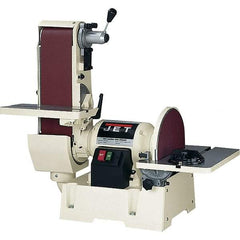 Jet - 48 Inch Long x 6 Inch Wide Belt, 12 Inch Diameter, Horizontal and Vertical Combination Sanding Machine - 2,500 Ft./min Belt Speed, 1-1/2 HP, Single Phase - Industrial Tool & Supply