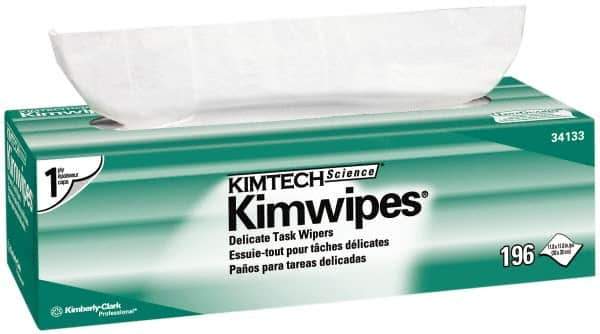 Kimtech - Dry Clean Room/Lab/Critical Task Wipes - Pop-Up, 11-3/4" x 11-3/4" Sheet Size, White - Industrial Tool & Supply