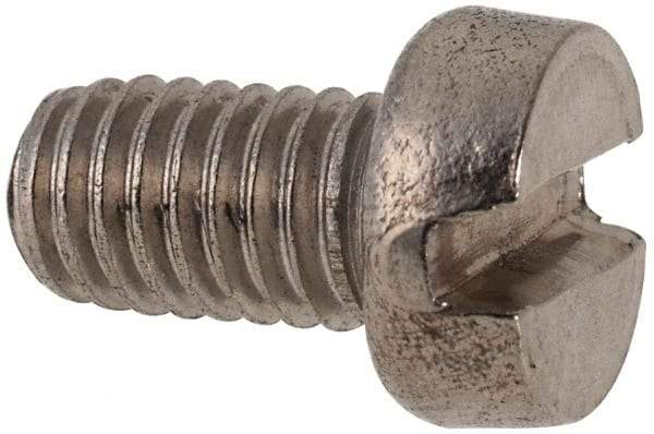 Value Collection - M6x1.00 Metric Coarse, 10mm Length Under Head Slotted Drive Machine Screw - Fillister Head, Grade 316 & A4 Stainless Steel, Uncoated, Without Washer - Industrial Tool & Supply