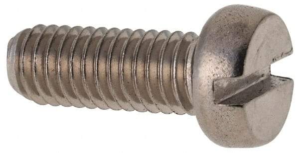 Value Collection - M6x1.00 Metric Coarse, 16mm Length Under Head Slotted Drive Machine Screw - Fillister Head, Grade 316 & A4 Stainless Steel, Uncoated, Without Washer - Industrial Tool & Supply