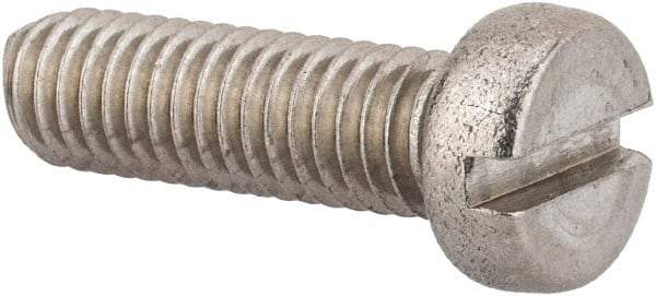 Value Collection - M6x1.00 Metric Coarse, 20mm Length Under Head Slotted Drive Machine Screw - Fillister Head, Grade 316 & A4 Stainless Steel, Uncoated, Without Washer - Industrial Tool & Supply