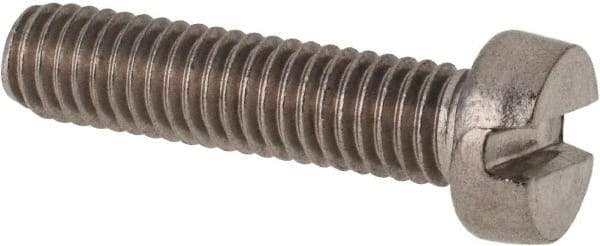 Value Collection - M6x1.00 Metric Coarse, 25mm Length Under Head Slotted Drive Machine Screw - Fillister Head, Grade 316 & A4 Stainless Steel, Uncoated, Without Washer - Industrial Tool & Supply