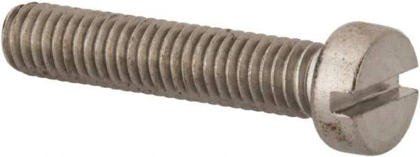 Value Collection - M6x1.00 Metric Coarse, 30mm Length Under Head Slotted Drive Machine Screw - Fillister Head, Grade 316 & A4 Stainless Steel, Uncoated, Without Washer - Industrial Tool & Supply