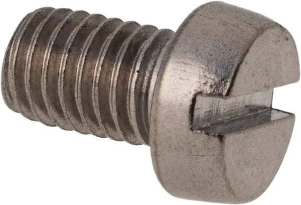Value Collection - M8x1.25 Metric Coarse, 12mm Length Under Head Slotted Drive Machine Screw - Fillister Head, Grade 316 & A4 Stainless Steel, Uncoated, Without Washer - Industrial Tool & Supply