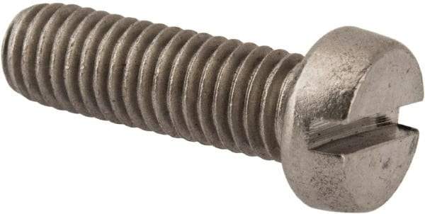 Value Collection - M8x1.25 Metric Coarse, 25mm Length Under Head Slotted Drive Machine Screw - Fillister Head, Grade 316 & A4 Stainless Steel, Uncoated, Without Washer - Industrial Tool & Supply