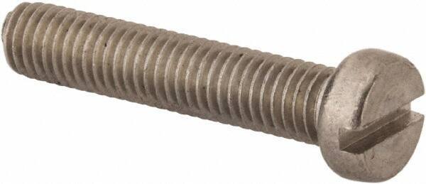 Value Collection - M8x1.25 Metric Coarse, 40mm Length Under Head Slotted Drive Machine Screw - Fillister Head, Grade 316 & A4 Stainless Steel, Uncoated, Without Washer - Industrial Tool & Supply