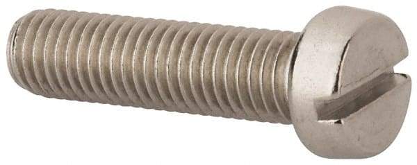 Value Collection - M10x1.50 Metric Coarse, 40mm Length Under Head Slotted Drive Machine Screw - Fillister Head, Grade 316 & A4 Stainless Steel, Uncoated, Without Washer - Industrial Tool & Supply