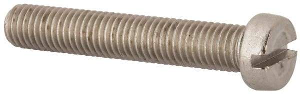 Value Collection - M10x1.50 Metric Coarse, 60mm Length Under Head Slotted Drive Machine Screw - Fillister Head, Grade 316 & A4 Stainless Steel, Uncoated, Without Washer - Industrial Tool & Supply