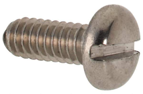 Value Collection - M2x0.40 Metric Coarse, 5mm Length Under Head Slotted Drive Machine Screw - Pan Head, Grade 316 & A4 Stainless Steel, Uncoated, Without Washer - Industrial Tool & Supply