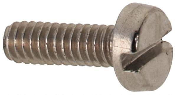 Value Collection - M2x0.40 Metric Coarse, 6mm Length Under Head Slotted Drive Machine Screw - Pan Head, Grade 316 & A4 Stainless Steel, Uncoated, Without Washer - Industrial Tool & Supply