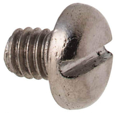 Value Collection - M2.5x0.45 Metric Coarse, 4mm Length Under Head Slotted Drive Machine Screw - Pan Head, Grade 316 & A4 Stainless Steel, Uncoated, Without Washer - Industrial Tool & Supply