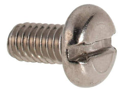 Value Collection - M2.5x0.45 Metric Coarse, 5mm Length Under Head Slotted Drive Machine Screw - Pan Head, Grade 316 & A4 Stainless Steel, Uncoated, Without Washer - Industrial Tool & Supply