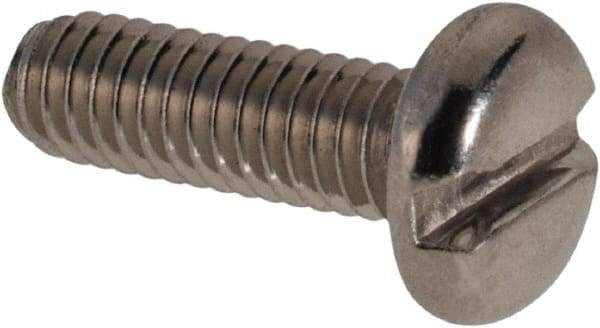 Value Collection - M2.5x0.45 Metric Coarse, 8mm Length Under Head Slotted Drive Machine Screw - Pan Head, Grade 316 & A4 Stainless Steel, Uncoated, Without Washer - Industrial Tool & Supply