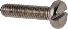 Value Collection - M2.5x0.45 Metric Coarse, 10mm Length Under Head Slotted Drive Machine Screw - Pan Head, Grade 316 & A4 Stainless Steel, Uncoated, Without Washer - Industrial Tool & Supply